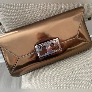 Tory Burch bronze clutch